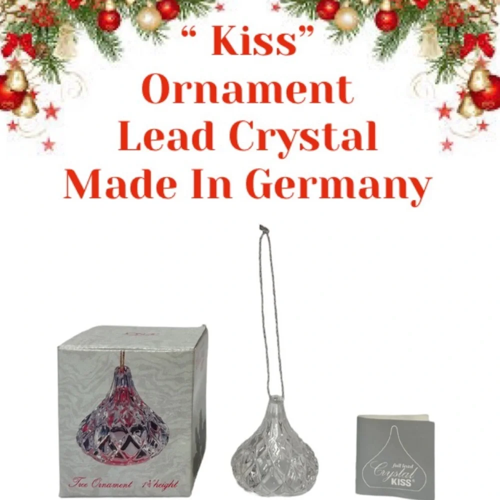Crystal Kiss Made In Germany Ornament Hershey Kiss Full Lead Jonal Crystals